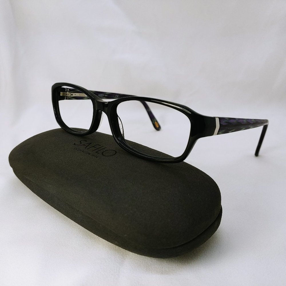 💎 SAFILO ELASTA Eyeglass Frames 5793 Black Purple Silver Plastic Rims Italy